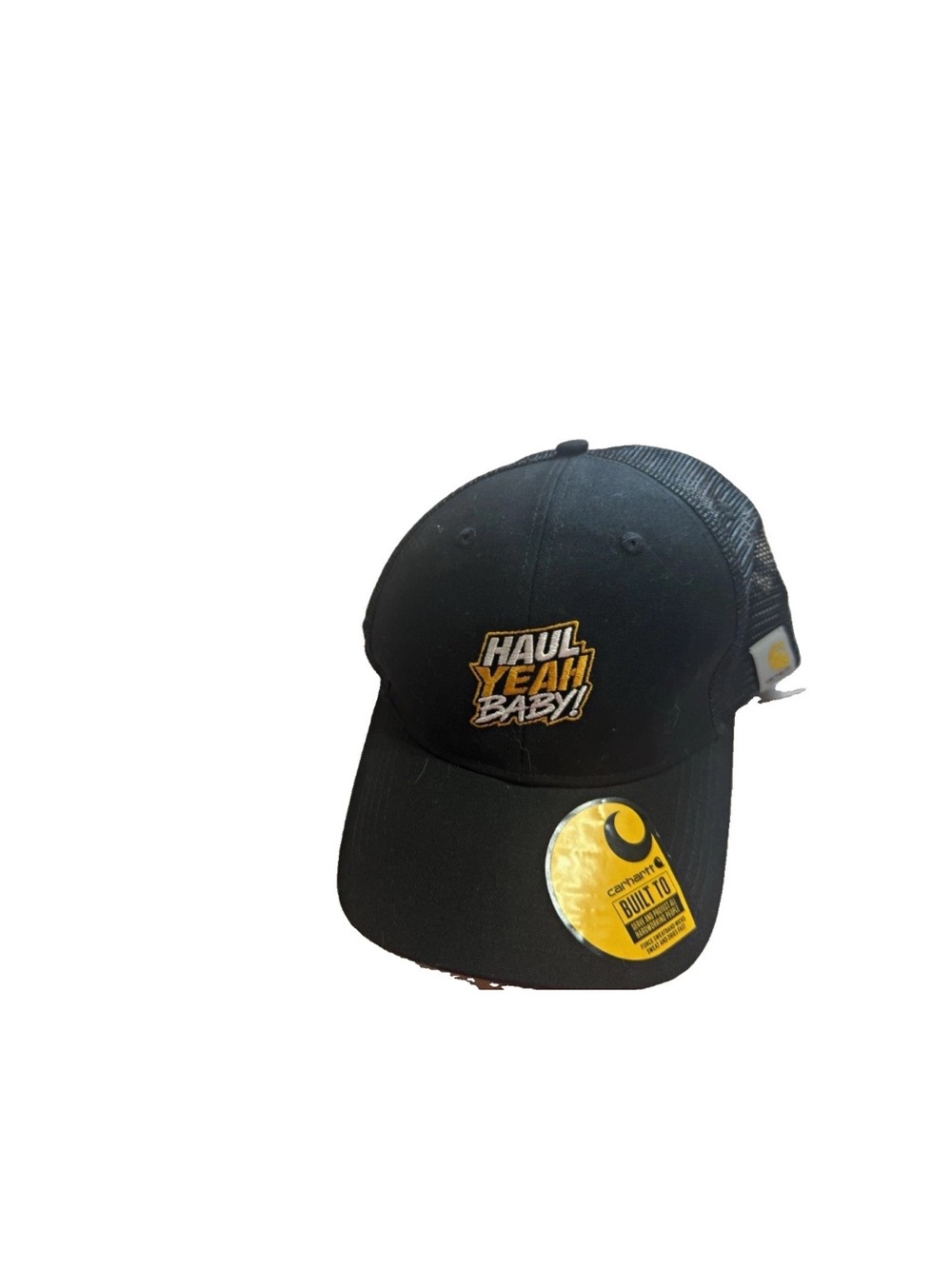 Carhartt NWT Mens Black Trucker Hat Snapback Mesh Back “Haul Yeah Baby” OS